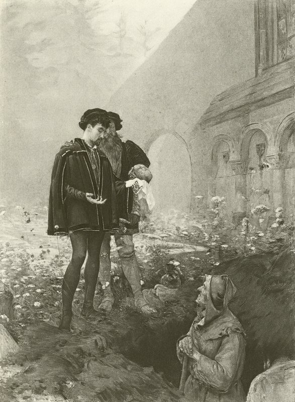 Hamlet und der Totengräber (Gravur) von Pascal Adolphe Jean Dagnan Bouveret