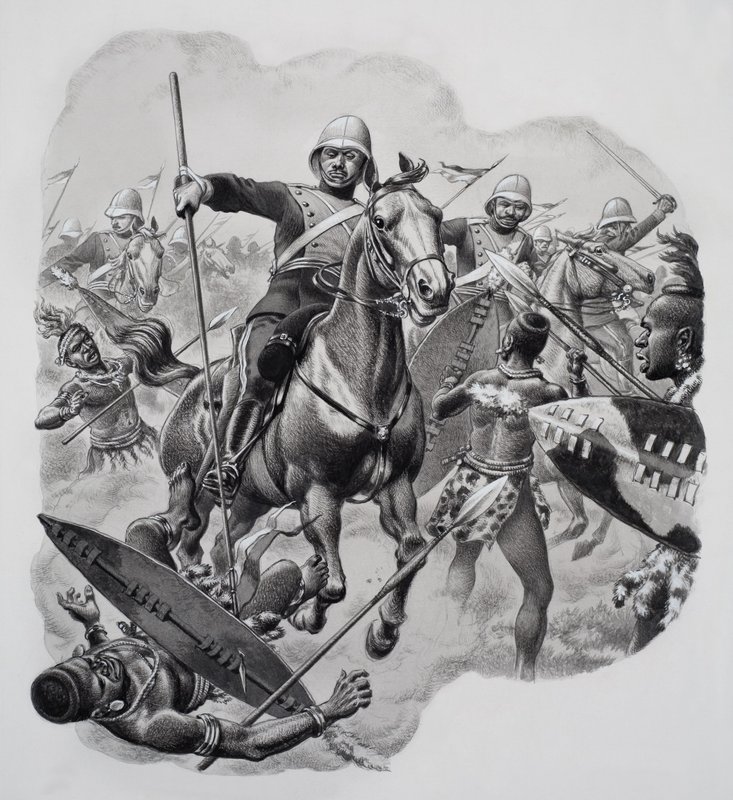 Zulus von Pat (1907-95) Nicolle