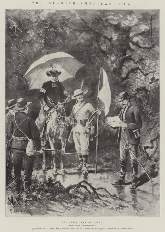 Der Spanisch-Amerikanische Krieg, die erste weiße Fahne von Paul Frenzeny