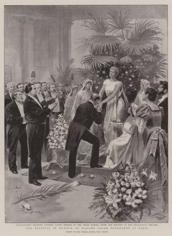 Das Fest zu Ehren von Madame Sarah Bernhardt in Paris von Paul Destez