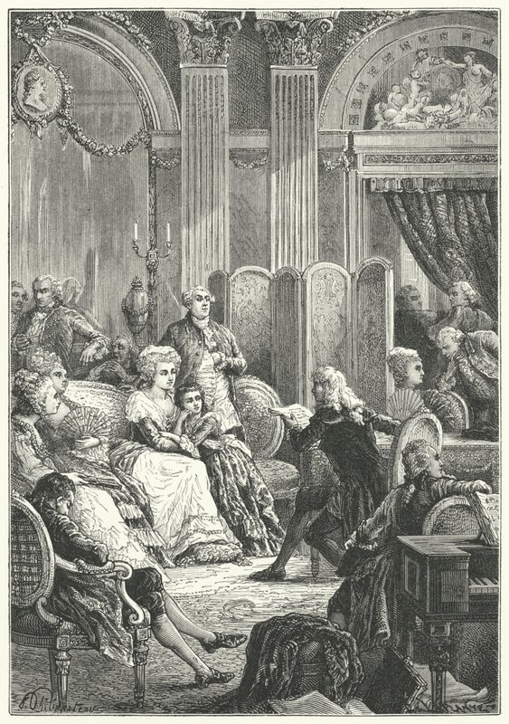 Ein Salon zu Beginn der Herrschaft von Ludwig XVI. von Frankreich von Paul Dominique Philippoteaux