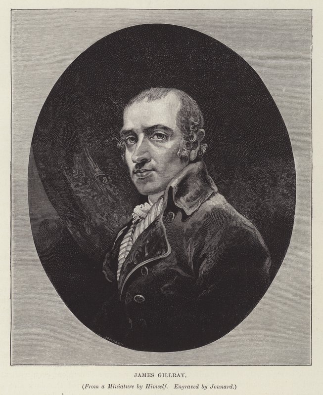 James Gillray, englischer Karikaturist, Satiriker und Druckgrafiker (Gravur) von Paul Jonnard