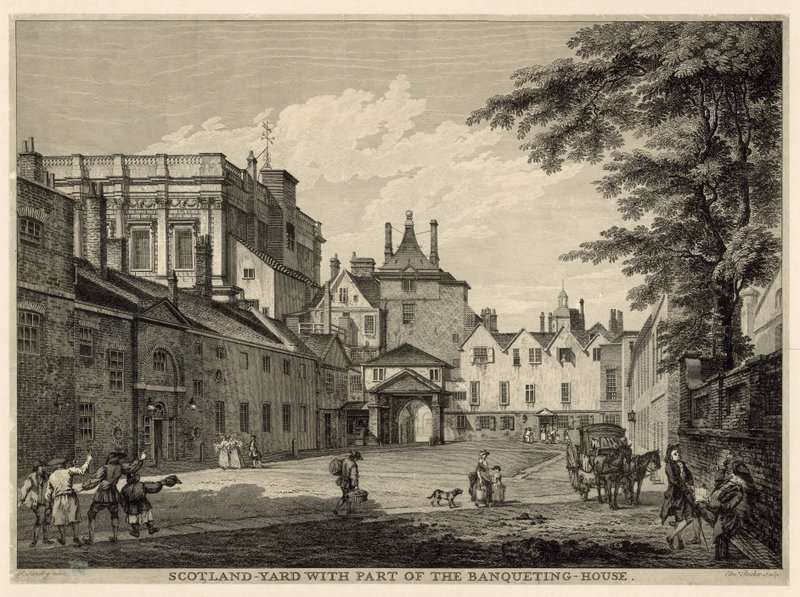 Scotland Yard mit einem Teil des Bankettsaals von Paul Sandby