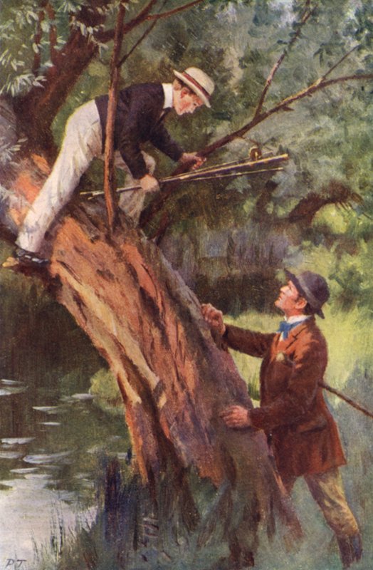 Jetzt kommst du sofort herunter (Farblithografie) von Percy Tarrant