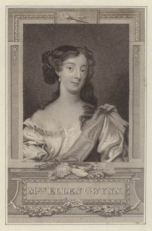 Nell Gwyn, Geliebte von König Karl II. (Stich) von Peter (after) Lely