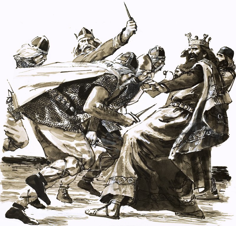 Der Tod von König Vortigern, Illustration aus 