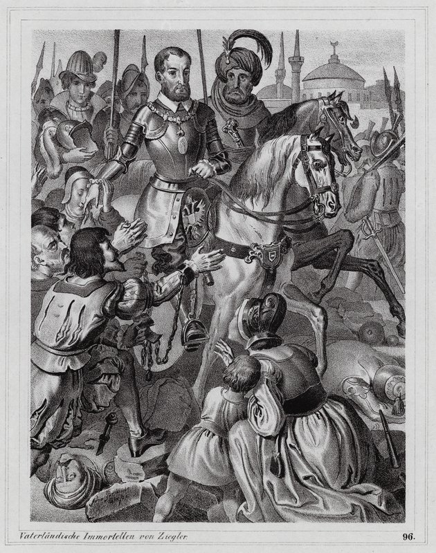 Karl V. befreit christliche Sklaven aus Tunis von Peter Johann Nepomuk Geiger