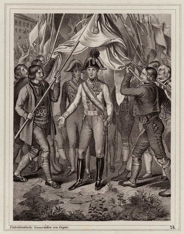 Volk von Tirol huldigt Franz I. von Österreich von Peter Johann Nepomuk Geiger