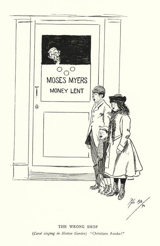 Der falsche Laden (Lithografie) von Phil May