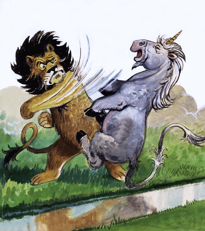 Löwe schlägt Einhorn von Philip Mendoza