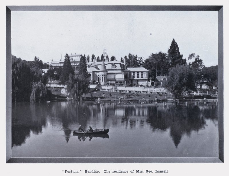 "Fortuna," Bendigo, die Residenz von Mrs. George Lansell (s/w Foto) von Photographer Australian