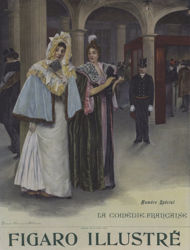 Ein Abonnementstag an der Comédie-Française. Titelblatt von Le Figaro Illustré, Juni 1897 von Pierre Carrier Belleuse