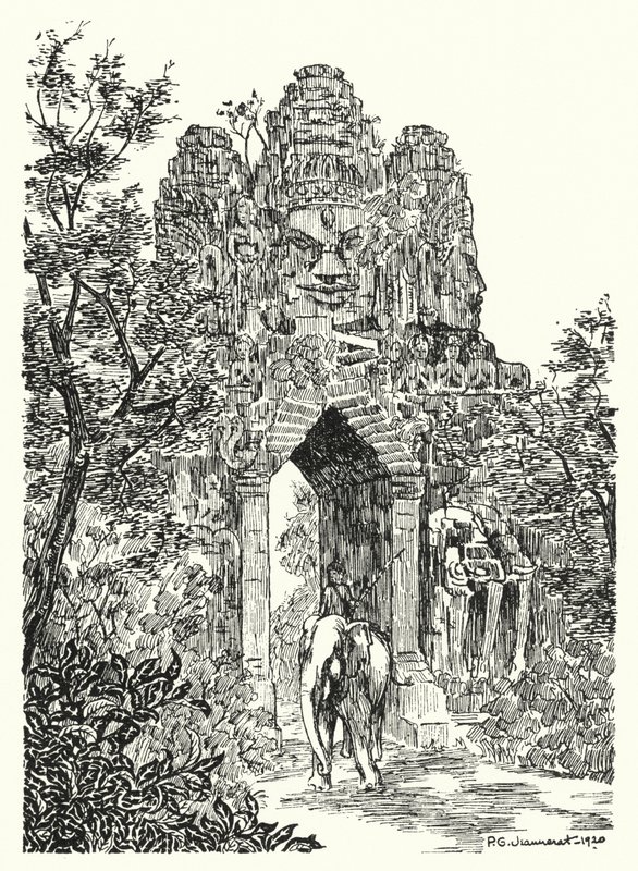 Das nördliche Tor von Angkor Thom von Pierre Jeannerat de Beerski