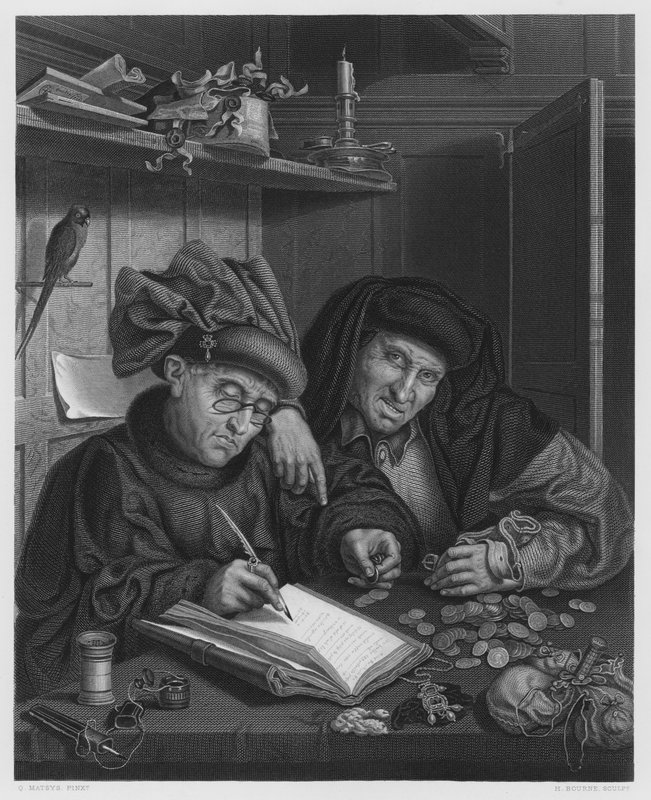 Die Geizhälse von Quentin (after) Massys or Metsys