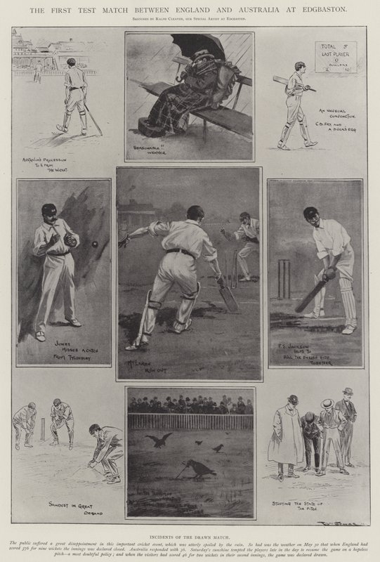 Das erste Testspiel zwischen England und Australien in Edgbaston von Ralph Cleaver
