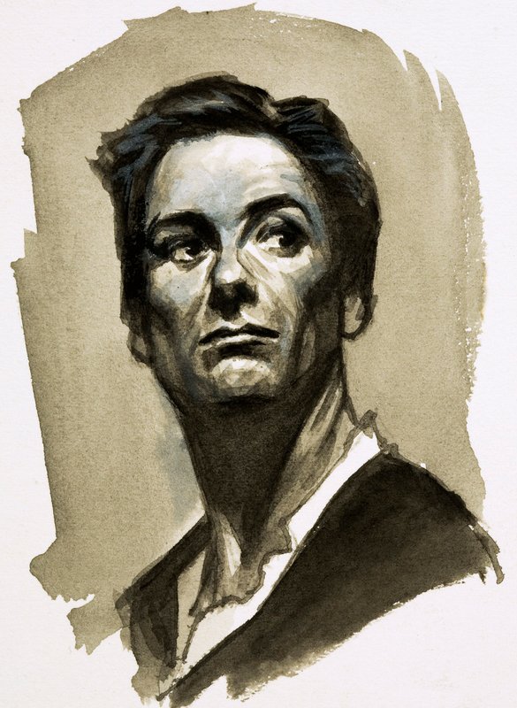 Sir John Gielgud als Hamlet von Ralph Bruce