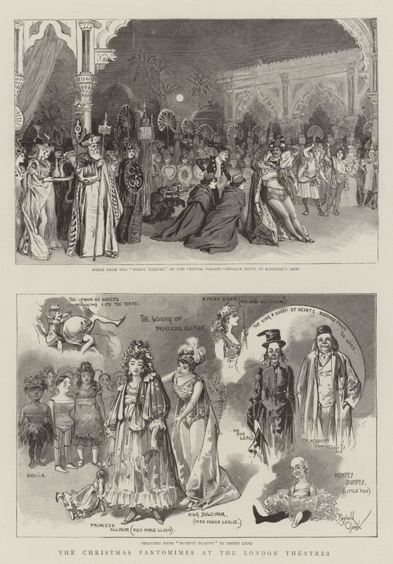 Die Weihnachts-Pantomimen an den Londoner Theatern (Gravur) von Reginald Thomas Cleaver