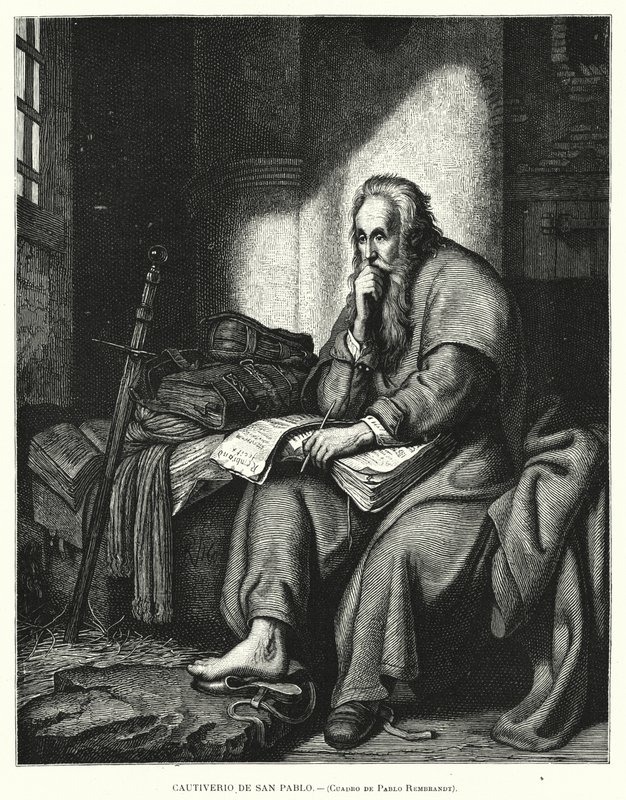 Der heilige Paulus im Gefängnis von Rembrandt Harmensz. van Rijn (after)