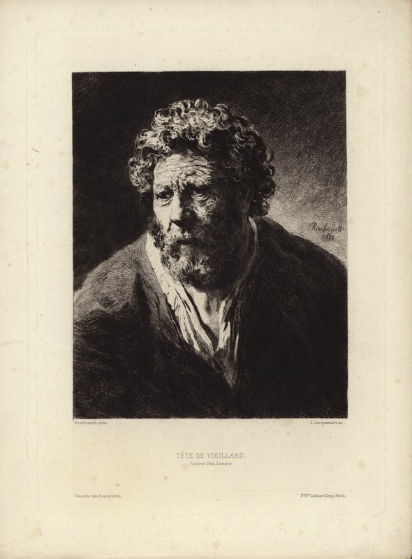 Tete de Viellard von Rembrandt Harmenszoon van Rijn. Graviert von Jules Jacquemart, 1877 von Rembrandt van Rijn
