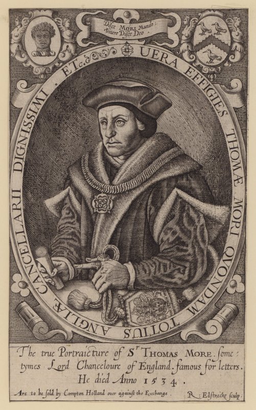 Sir Thomas More, englischer Anwalt, Staatsmann, Philosoph und Humanist von Renold (after) Elstrack