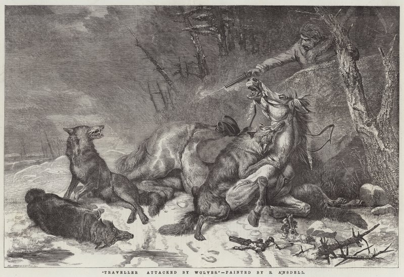 Reisender von Wölfen angegriffen von Richard Ansdell