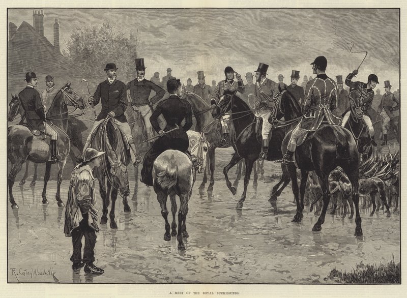 Ein Treffen der königlichen Hirschhunde von Richard Caton Woodville junior