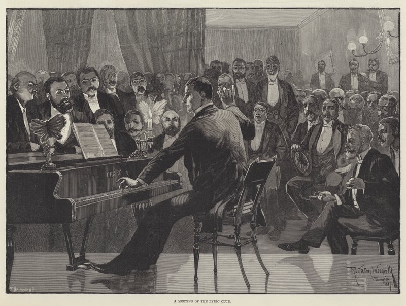 Ein Treffen des Lyric Clubs von Richard Caton Woodville junior