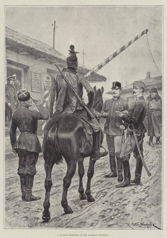 Ein russischer Deserteur an der österreichischen Grenze von Richard Caton Woodville junior