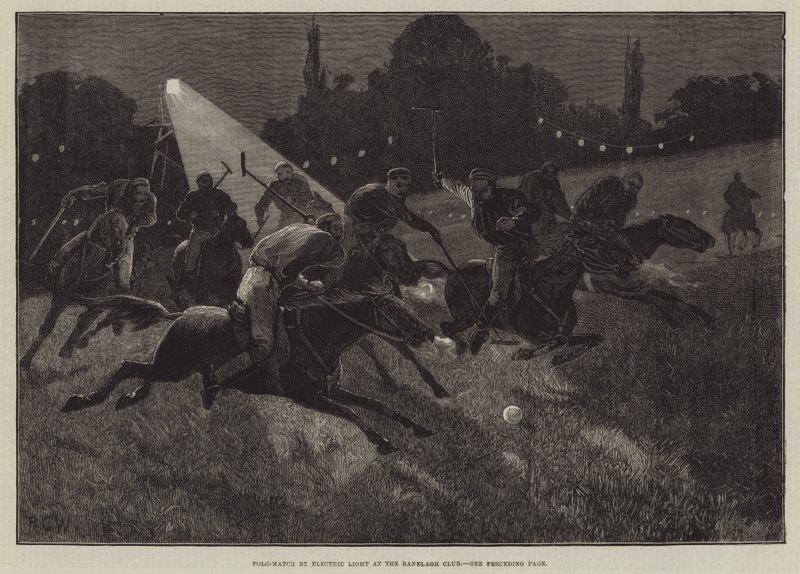 Polo-Match bei elektrischem Licht im Ranelagh Club von Richard Caton Woodville junior