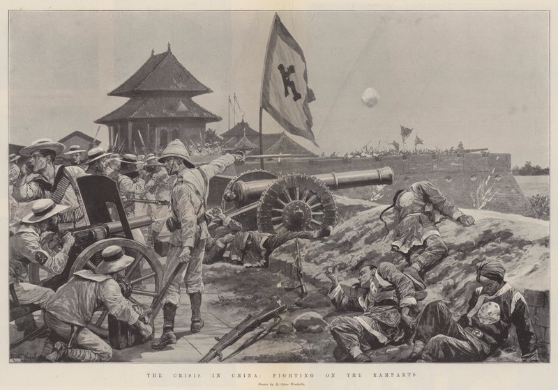 Die Krise in China, Kämpfe auf den Wällen von Richard Caton Woodville junior