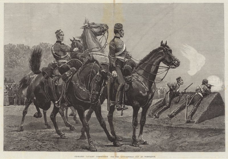 Wettbewerb der Yeomanry-Kavallerie um den Loyd-Lindsay-Pokal in Wimbledon von Richard Caton Woodville junior