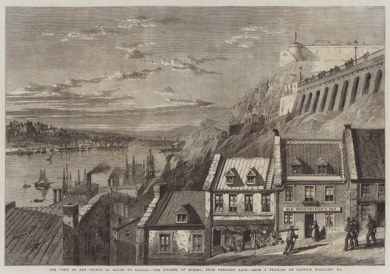 Der Besuch des Prinzen von Wales in Kanada, die Zitadelle von Quebec, vom Prescott-Tor aus von Richard Principal Leitch