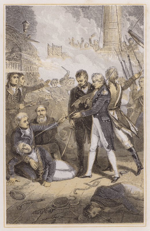 Nelson empfängt das Schwert des spanischen Admirals von Richard (after) Westall