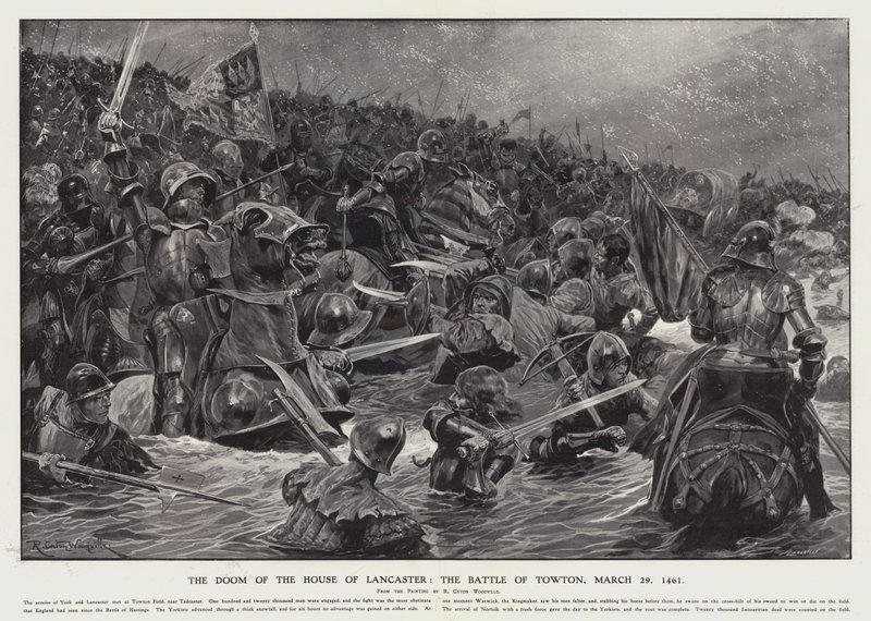 Das Schicksal des Hauses Lancaster: die Schlacht von Towton, 29. März 1461 von Richard Caton II (after) Woodville