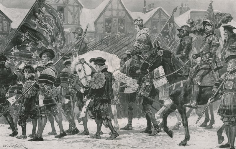 Die Krönungsprozession von Edward VI. durch London von Richard Caton Woodville