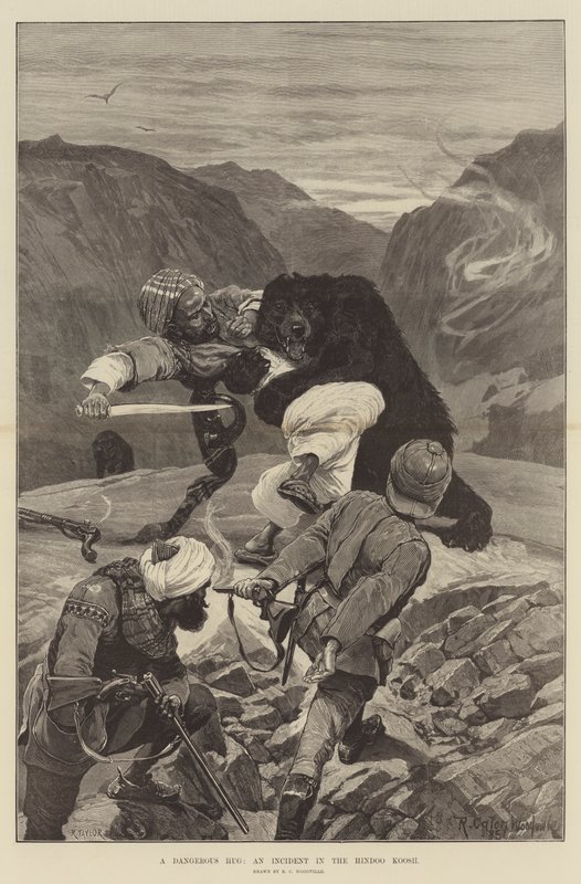 Eine gefährliche Umarmung, ein Vorfall im Hindukusch von Richard Caton Woodville junior