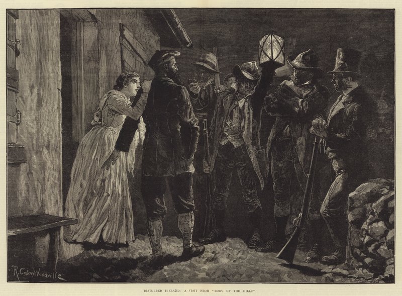 Gestörtes Irland, ein Besuch von Rory of the Hills von Richard Caton Woodville junior