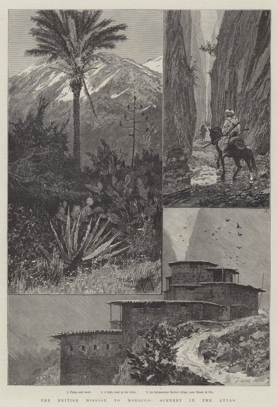 Die britische Mission nach Marokko, Landschaft im Atlasgebirge von Richard Caton Woodville junior