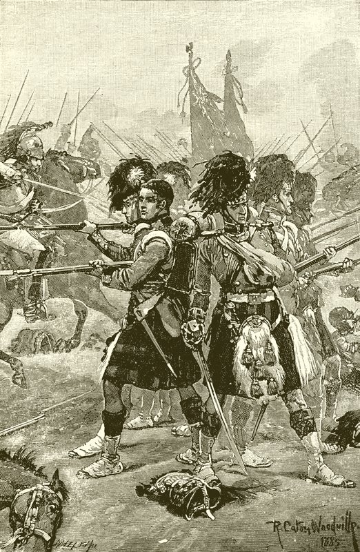 Die Zweiundvierzigsten Highlander bei Quatre Bras von Richard Caton Woodville junior