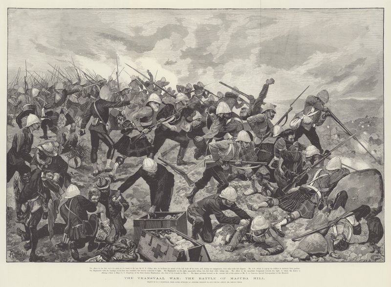 Der Transvaal-Krieg, die Schlacht von Majuba Hill von Richard Caton Woodville junior
