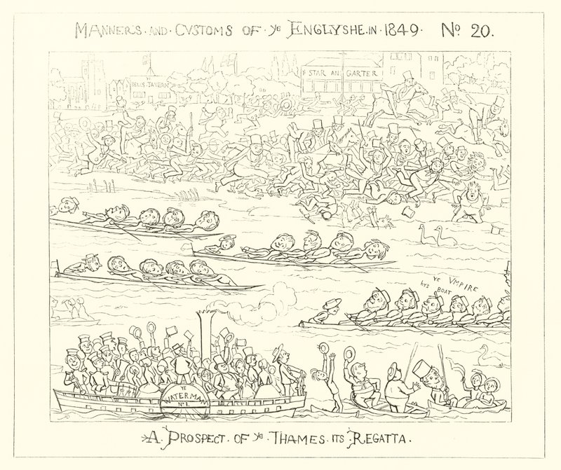 1849, Eine Aussicht auf die Thames Regatta von Richard Doyle