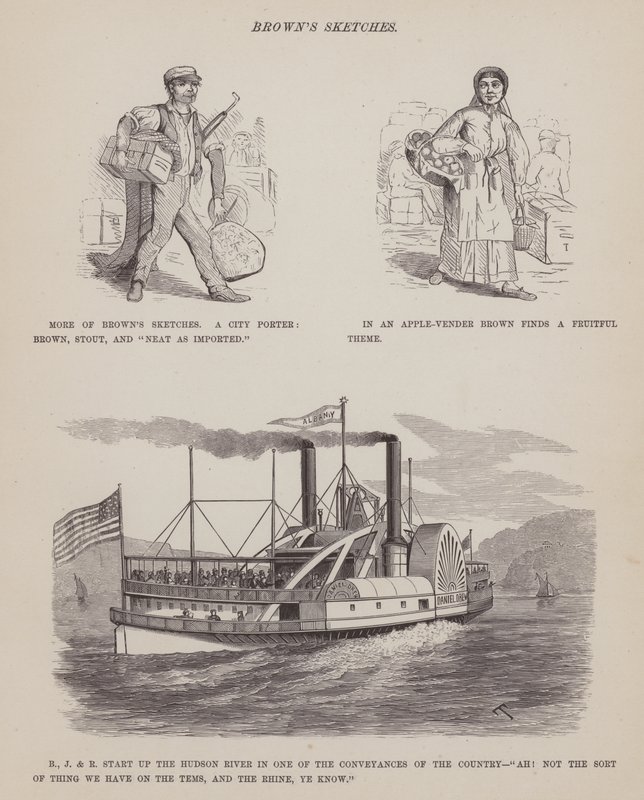 Seite aus The American Tour of Messrs Brown, Jones and Robinson (Gravur) von Richard Doyle
