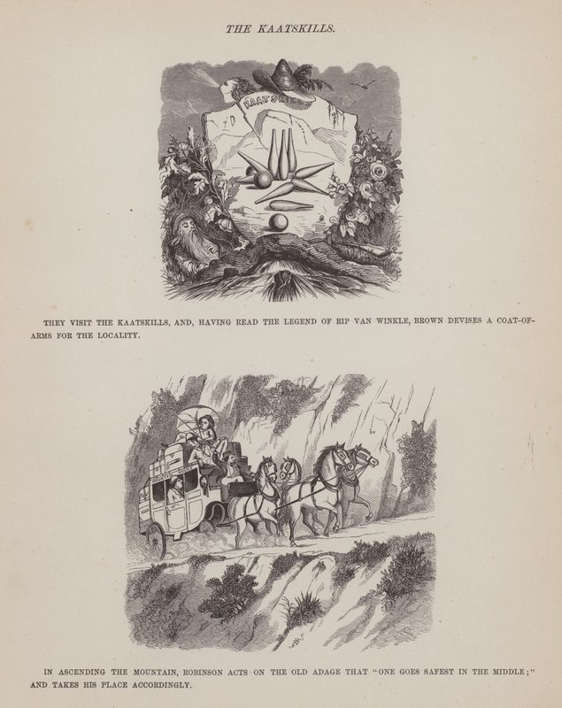 Seite aus Die amerikanische Tour von Messrs Brown, Jones und Robinson von Richard Doyle