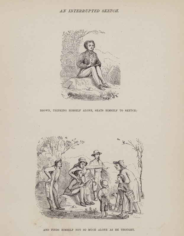 Seite aus Die amerikanische Tour von Herrn Brown, Jones und Robinson (Gravur) von Richard Doyle