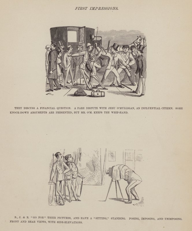 Seite aus Die amerikanische Tour von Herrn Brown, Jones und Robinson (Gravur) von Richard Doyle
