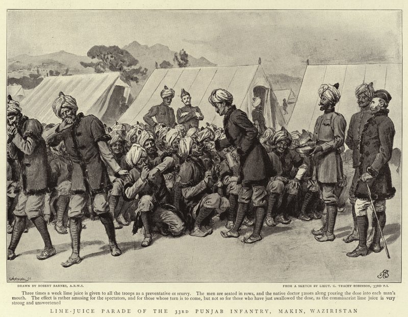 Lime-Juice-Parade der 33. Punjab-Infanterie, Makin, Waziristan von Robert Barnes