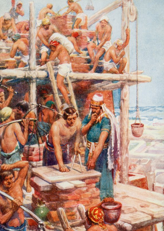 Der Bau des Turms von Babel von Robert Ambrose (after) Dudley