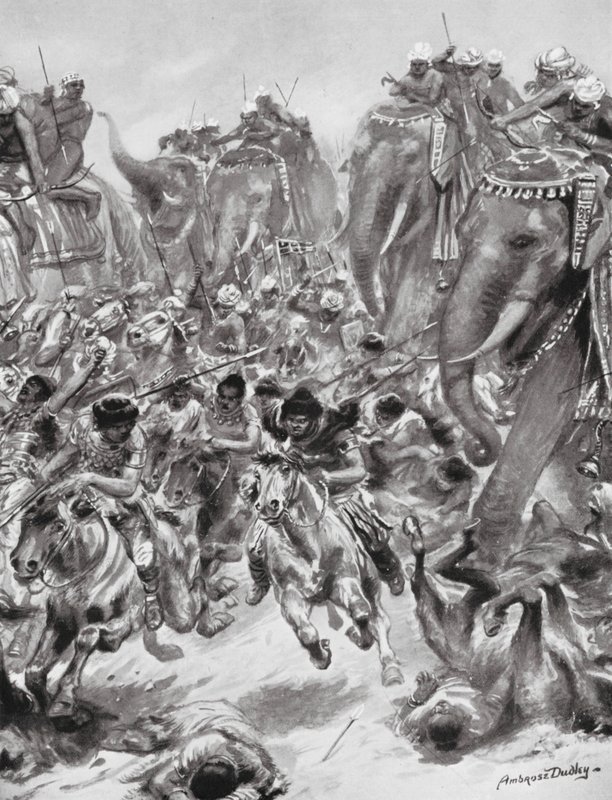 Die Niederlage der Ephthaliten oder Weißen Hunnen, 528 n. Chr. von Robert Ambrose Dudley