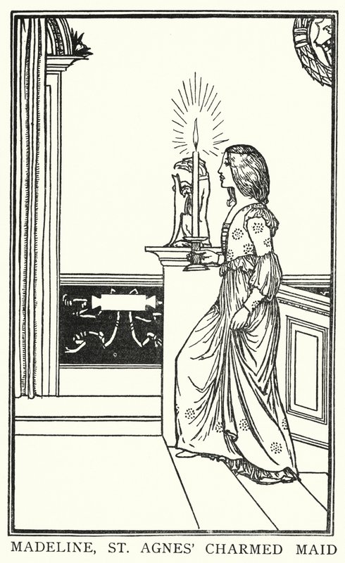 Illustration für Gedichte von John Keats: Der Abend von St. Agnes (Lithografie) von Robert Anning Bell