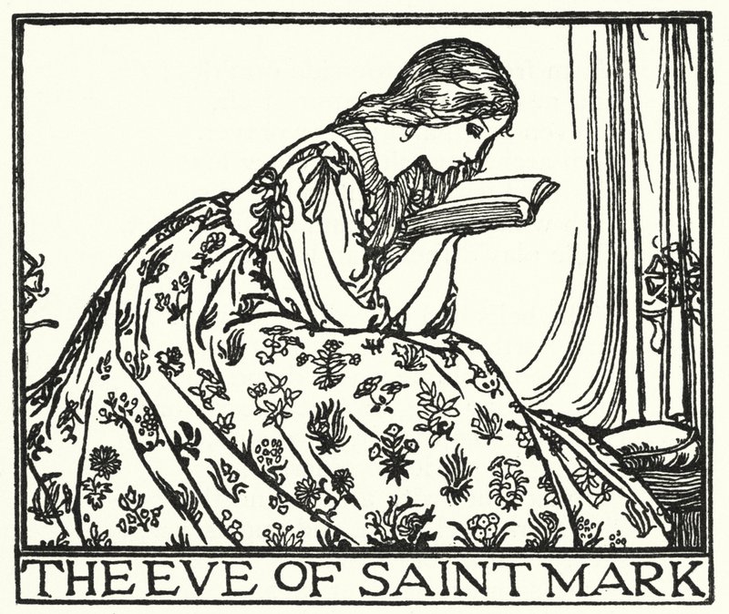Illustration für Gedichte von John Keats: Der Abend des Heiligen Markus (Lithografie) von Robert Anning Bell